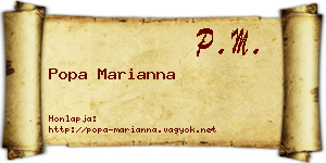 Popa Marianna névjegykártya